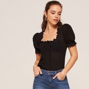 Reformation Pippa Top in Black, size small